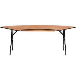 7.25 Foot Serpentine Wood Folding Table