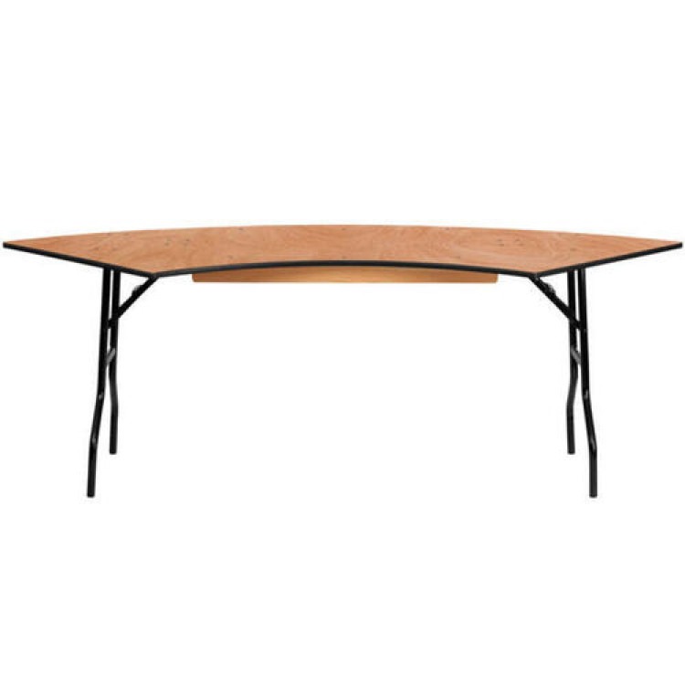 7.25 Foot Serpentine Wood Folding Table
